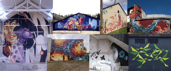 Fresques murales / Street art réalisés par des artistes locaux au cœur de la ville 